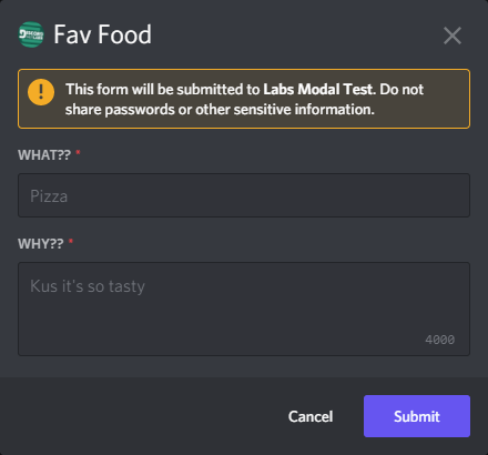 screenshot of the above modal